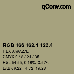 カラーコード: RGB 166 162.4 126.4 | qconv.com