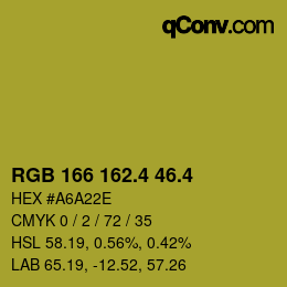 カラーコード: RGB 166 162.4 46.4 | qconv.com