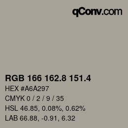 カラーコード: RGB 166 162.8 151.4 | qconv.com