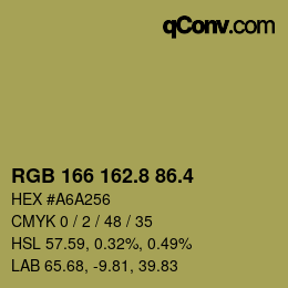 カラーコード: RGB 166 162.8 86.4 | qconv.com