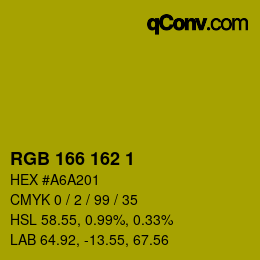Color code: RGB 166 162 1 | qconv.com