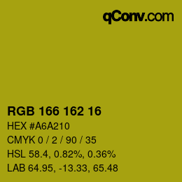 Color code: RGB 166 162 16 | qconv.com