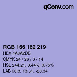 Color code: RGB 166 162 219 | qconv.com