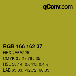 Color code: RGB 166 162 37 | qconv.com
