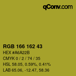 Color code: RGB 166 162 43 | qconv.com