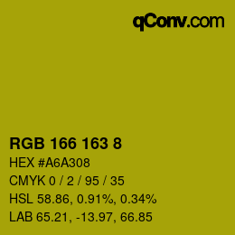 颜色代码: RGB 166 163 8 | qconv.com
