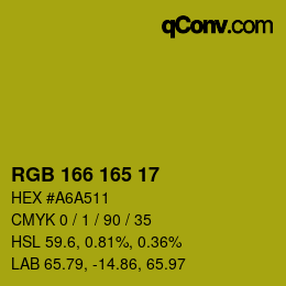 カラーコード: RGB 166 165 17 | qconv.com