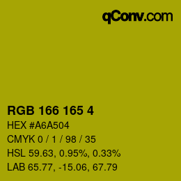Color code: RGB 166 165 4 | qconv.com