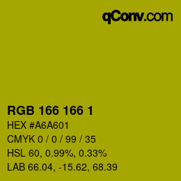 カラーコード: RGB 166 166 1 | qconv.com