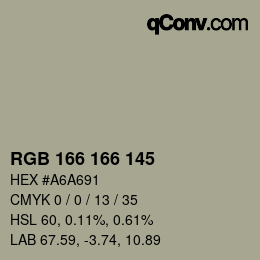 Color code: RGB 166 166 145 | qconv.com