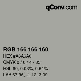 Color code: RGB 166 166 160 | qconv.com