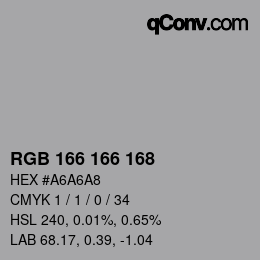 Color code: RGB 166 166 168 | qconv.com