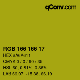 Color code: RGB 166 166 17 | qconv.com