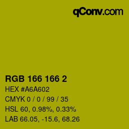 Color code: RGB 166 166 2 | qconv.com