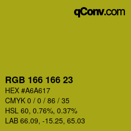 Color code: RGB 166 166 23 | qconv.com