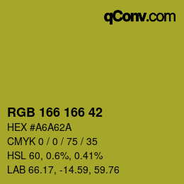Color code: RGB 166 166 42 | qconv.com