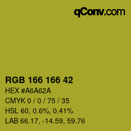 Color code: RGB 166 166 42 | qconv.com