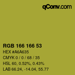 Code couleur: RGB 166 166 53 | qconv.com