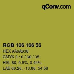 Color code: RGB 166 166 56 | qconv.com