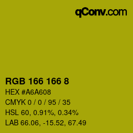 Color code: RGB 166 166 8 | qconv.com