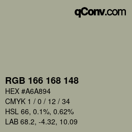 Farbcode: RGB 166 168 148 | qconv.com