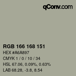 Color code: RGB 166 168 151 | qconv.com