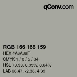 Color code: RGB 166 168 159 | qconv.com