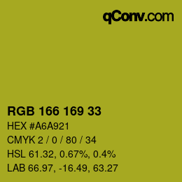 Color code: RGB 166 169 33 | qconv.com