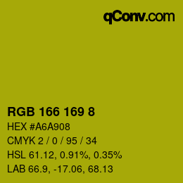 カラーコード: RGB 166 169 8 | qconv.com