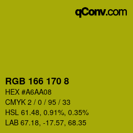 カラーコード: RGB 166 170 8 | qconv.com