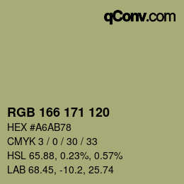 颜色代码: RGB 166 171 120 | qconv.com