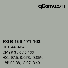 カラーコード: RGB 166 171 163 | qconv.com