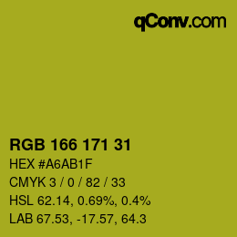 Color code: RGB 166 171 31 | qconv.com