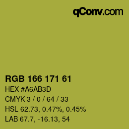 カラーコード: RGB 166 171 61 | qconv.com