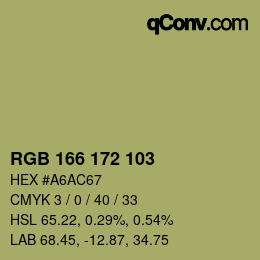 颜色代码: RGB 166 172 103 | qconv.com