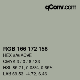 カラーコード: RGB 166 172 158 | qconv.com