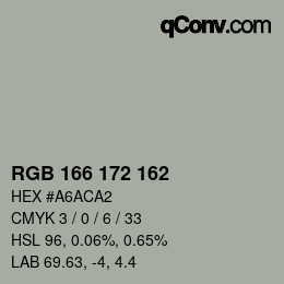 Color code: RGB 166 172 162 | qconv.com