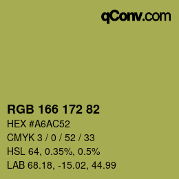 Color code: RGB 166 172 82 | qconv.com