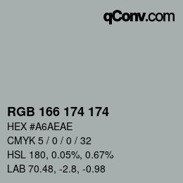 Color code: RGB 166 174 174 | qconv.com