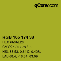カラーコード: RGB 166 174 38 | qconv.com