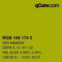 Color code: RGB 166 174 5 | qconv.com