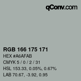 Color code: RGB 166 175 171 | qconv.com