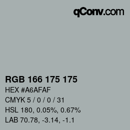 Color code: RGB 166 175 175 | qconv.com