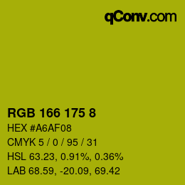 カラーコード: RGB 166 175 8 | qconv.com