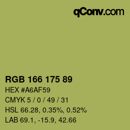 Farbcode: RGB 166 175 89 | qconv.com