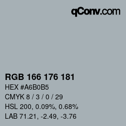 Color code: RGB 166 176 181 | qconv.com