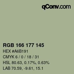 Farbcode: RGB 166 177 145 | qconv.com