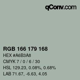 Color code: RGB 166 179 168 | qconv.com