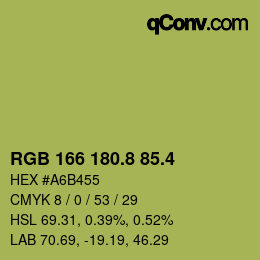 カラーコード: RGB 166 180.8 85.4 | qconv.com