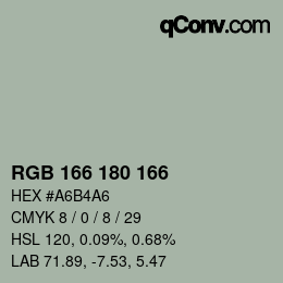 Color code: RGB 166 180 166 | qconv.com